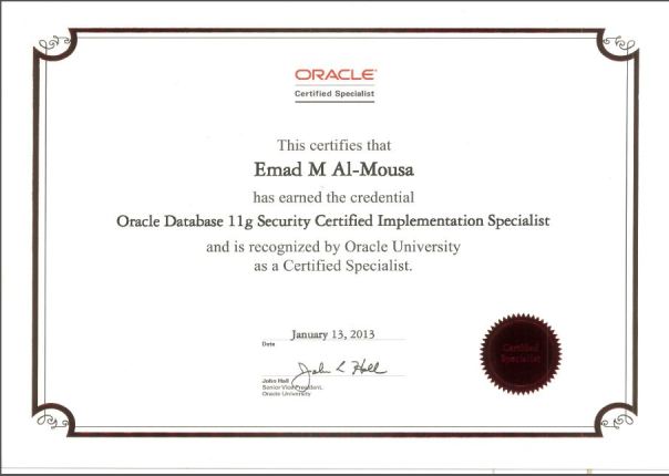 Oracle Database 11g Security Certified Implementation Specialist
