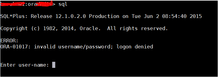 sqlplus error