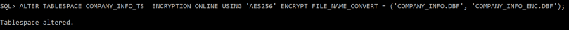 tablespace conversion command