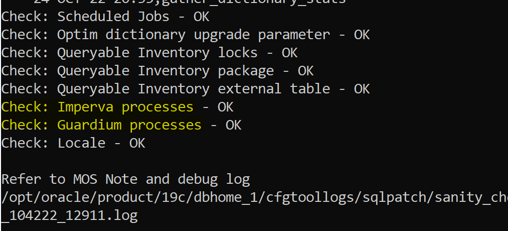 Check In Oracle Oracle Database DATAPATCH Parameters and Pre-requisite Check (sanity ...